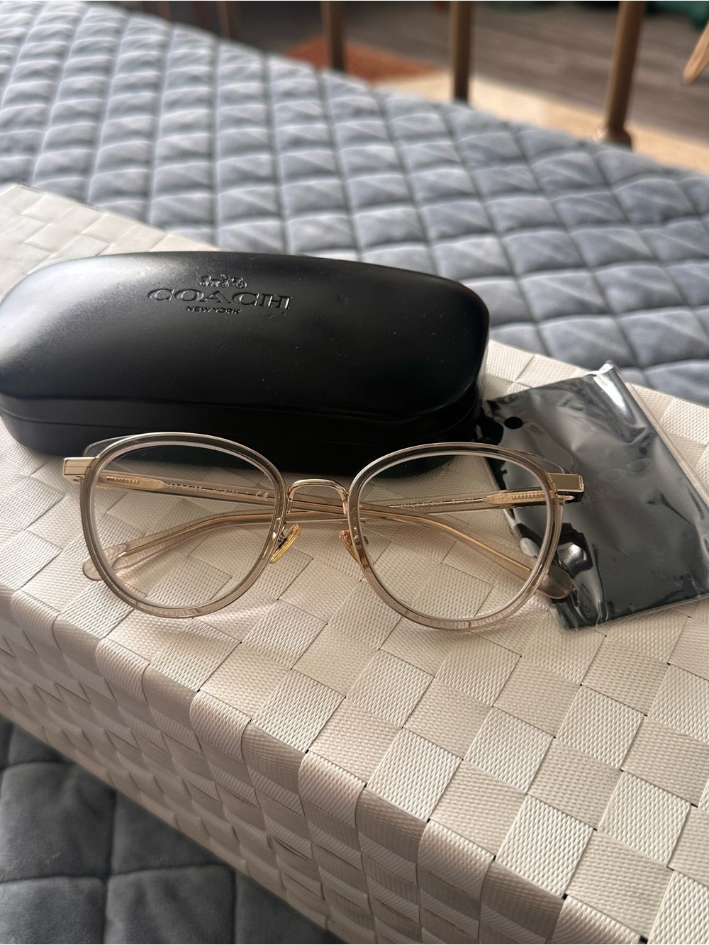 Coach Women's Round Optical Glasses Frames in fawn and light gold
